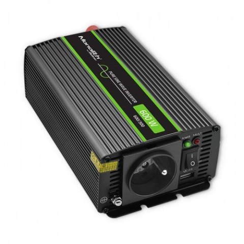 Qoltec Monolith adapter zasilający/ inwentor Automatyczna 600 W Czarny