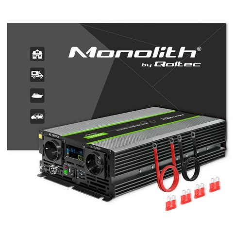 Przetwornica napięcia Monolith 3000W 6000W 24V na 230V Czysty Sinus LCD