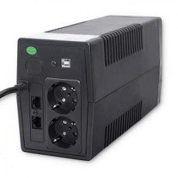 Zasilacz UPS Qoltec Monolith Podwójnej konwersji (online) 0,65 kVA 360 W 2 x gniazdo sieciowe