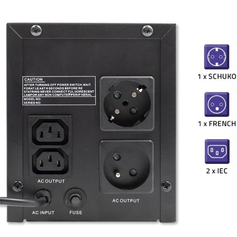 Zasilacz awaryjny UPS Qoltec Monolith 1200VA 720W