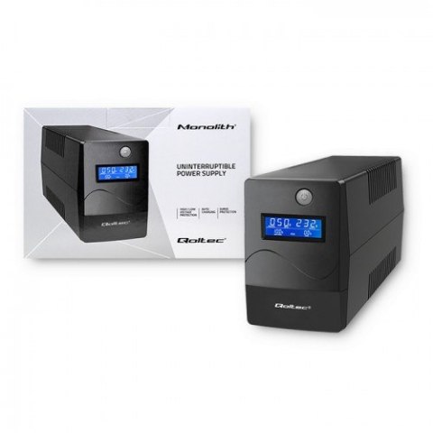 Qoltec Monolith zasilacz UPS Podwójnej konwersji (online) 1 kVA 600 W 2 x gniazdo sieciowe