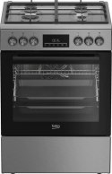 Kuchnia gazowo-elektryczna BEKO FBM62330GXTN | 60 cm | termoobieg | grill | inox