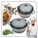 EMALIOWANY GARNEK ŻELIWNY 26cm 5L HAGE SEA SALT