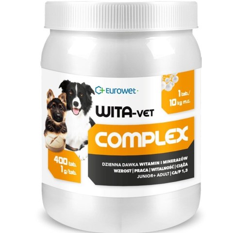 Eurowet Wita-Vet Complex 1g Wsparcie wzrostu i witalności dla psa i szczeniąt 400szt