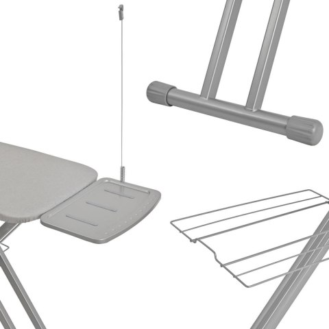 Large ironing board, heat reflect, adjustable stable shelf, 122x38cm