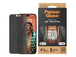 PanzerGlass PanzerGlass | Privacy Screen Protector | Apple | iPhone 15 Pro Max | Tempered glass | Black | Ultra-Wide Fit W. Easyaligner