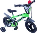Rowerek Rower Dziecięcy dla Dzieci Chłopca z Bocznymi Kółkami DINO 12"