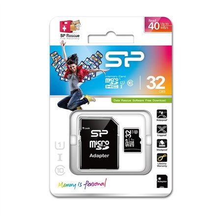 Silicon Power Karta pamięci Silicon Power microSDHC 32GB Class 10 + ADAPTER microSD-SD (SP032GBSTH010V10SP)