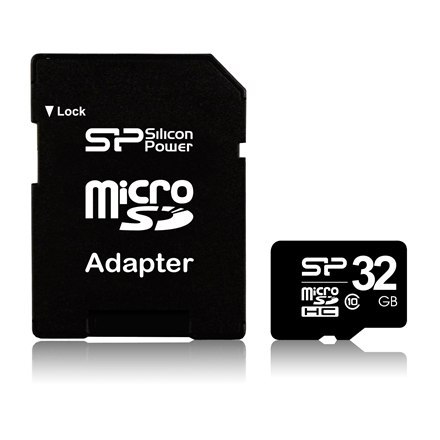 Silicon Power Karta pamięci Silicon Power microSDHC 32GB Class 10 + ADAPTER microSD-SD (SP032GBSTH010V10SP)