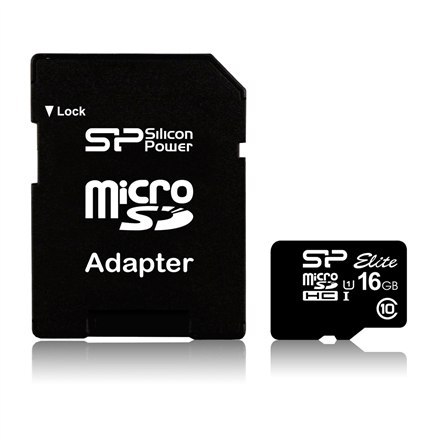 Silicon Power Karta pamięci Silicon Power microSDHC Elite 16GB CL10 UHS-1 (U1) + ADAPTER microSD-SD (SP016GBSTHBU1V10SP)