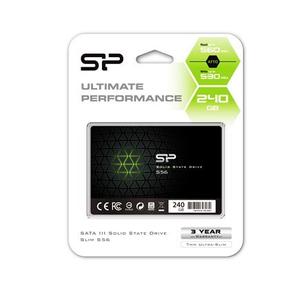 Silicon Power Silicon Power | S56 | 240 GB | Format SSD 2,5" | Interfejs SSD SATA | Prędkość odczytu 460 MB/s | Prędkość zapisu 450 MB/s