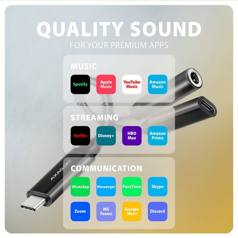 AXAGON AXAGON | ADA-HCPD USB-C - Hi-Res DAC Audio Adapter PD, 60W