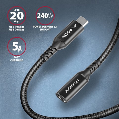 AXAGON AXAGON Extension USB 20Gbps Cable | BUCM32-CF15AB | USB Type-C to USB Type-C
