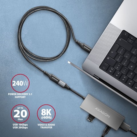 AXAGON AXAGON Extension USB 20Gbps Cable | BUCM32-CF15AB | USB Type-C to USB Type-C