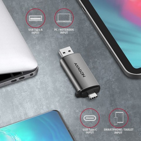 AXAGON AXAGON Mobile USB 3.2 Gen 1card reader with USB-C and USB-A connectors | CRE-SAC