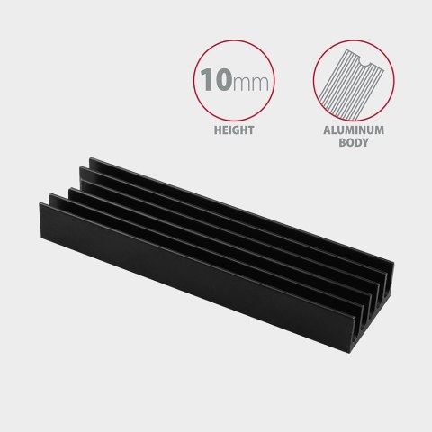 AXAGON AXAGON Passive aluminum heatsink for all M.2 SSDs, size 2280, high 10 mm | CLR-M2L10