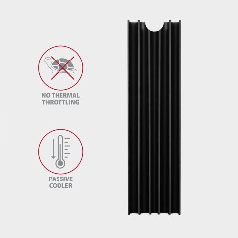 AXAGON AXAGON Passive aluminum heatsink for all M.2 SSDs, size 2280, high 10 mm | CLR-M2L10