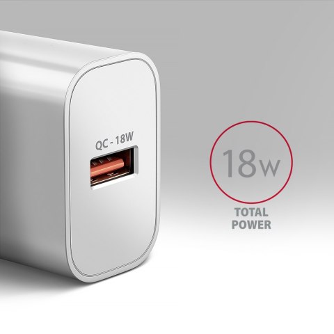 AXAGON AXAGON Wallcharger 1x port USB-A, QC3.0/AFC/FCP/Apple, 18W | ACU-QC18W
