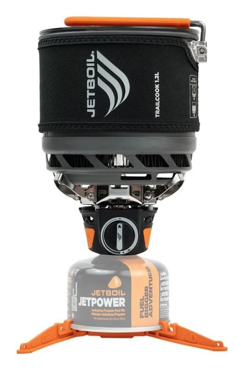 Zestaw do gotowania Jetboil Trailcook 1.2L - carbon (palnik gazowy, garnka 1,2L, pokrywka, podstawka pod kartusz)