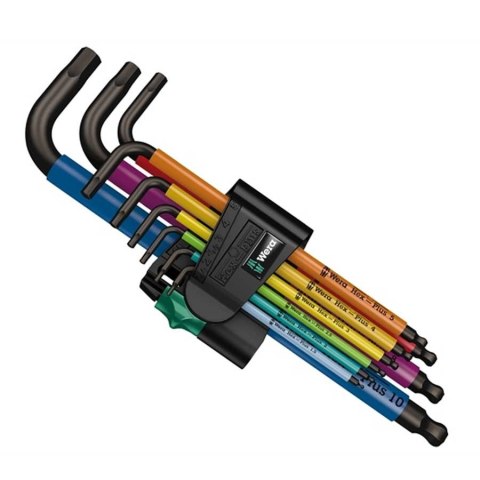 Zestaw kluczy imbusowych w kształcie litery L Wera 950 Spkl9 Hex-plus Hex Key Set Metryczny/imperialny 9 szt.