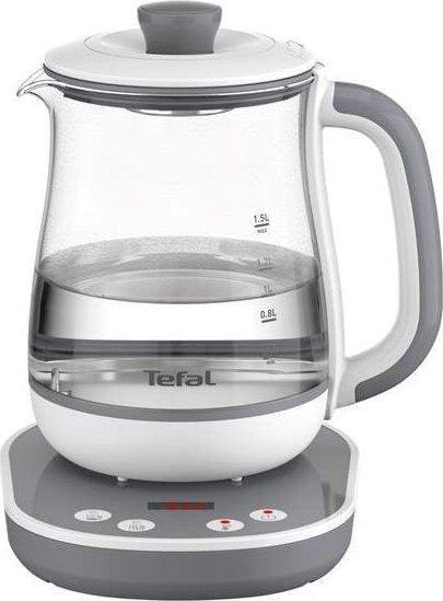 TEFAL TEFAL Tastea Czajnik | BJ551B10 | Czajnik do herbaty | 1400 W | 1,5 L | Szkło | Obrotowa podstawa 360° | Szary/Biały