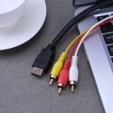 Kabel kabel adapter przejściówka przewód 3x rca cinch hdmi 2.0 audio video 1,5m -e383