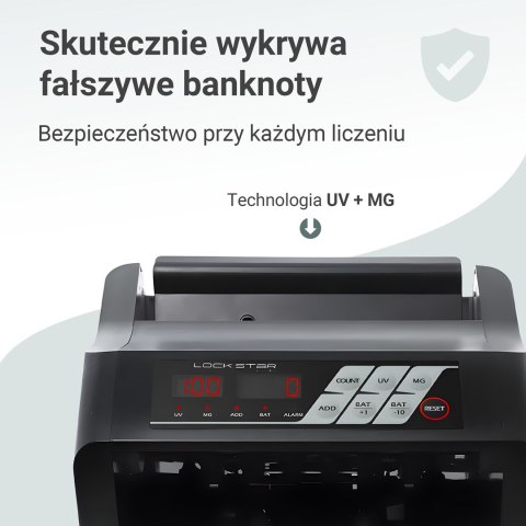 Extralink LockStar MG X-300 | Profesjonalna liczarka nominałowa do banknotów | UV, IR
