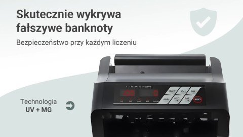 Extralink LockStar MG X-300 | Profesjonalna liczarka nominałowa do banknotów | UV, IR
