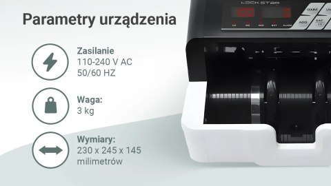Extralink LockStar MG X-300 | Profesjonalna liczarka nominałowa do banknotów | UV, IR