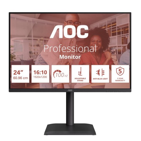 AOC E4 X24E4U monitor komputerowy 61 cm (24") 1920 x 1200 px Full HD LED Czarny