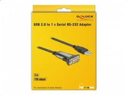 DeLOCK 65962 kabel równoległy Czarny 3 m USB Typu-A DB-9