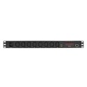 LogiLink PDU8P01 rozdzielacz zasilania PDU 8 x gniazdo sieciowe 1U Czarny