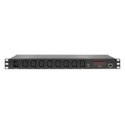 LogiLink PDU8P01 rozdzielacz zasilania PDU 8 x gniazdo sieciowe 1U Czarny