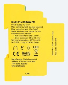 Shelly Pro RGBWW PM Bezprzewodowy Żółty