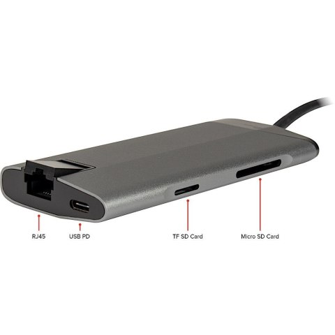Inter-Tech GDC-802 Przewodowa USB 3.2 Gen 1 (3.1 Gen 1) Type-C Szary