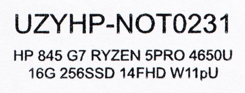HP EliteBook 845 G7 AMD RYZEN 5 PRO 4650U 16GB 256GB SSD 14" FHD (US QWERTY) Win11pro + zasilacz UŻYWANY