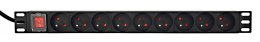 GEMBIRD LISTWA ZASILAJĄCA RACK (PDU) 9 GNIAZD FR, 1U, 16A, WTYK FR, 2M