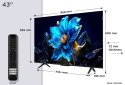 Telewizor TCL 43P7K QLED 40" 4K Ultra HD Google TV Dolby Atmos DVB-T2 Metaliczny