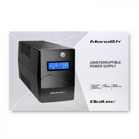Qoltec Monolith zasilacz UPS Podwójnej konwersji (online) 1 kVA 600 W 2 x gniazdo sieciowe