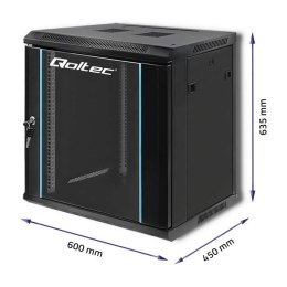 Szafa RACK 19'' 12U 600 x 635 x 450 Czarna Wisząca