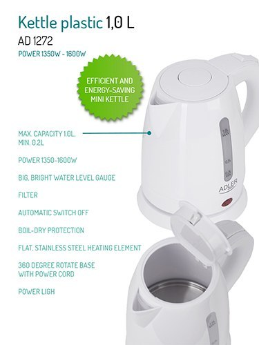 AD 1272 Czajnik plastikowy 1,0 l