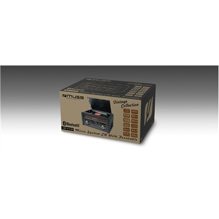 Muse Muse | MT-115W | Mikrosystem gramofonowy | Port USB | Wejście AUX | Odtwarzacz CD | Radio FM | Połączenie bezprzewodowe