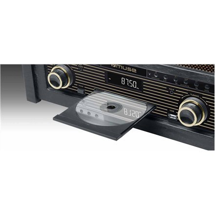 Muse Muse | MT-115W | Mikrosystem gramofonowy | Port USB | Wejście AUX | Odtwarzacz CD | Radio FM | Połączenie bezprzewodowe