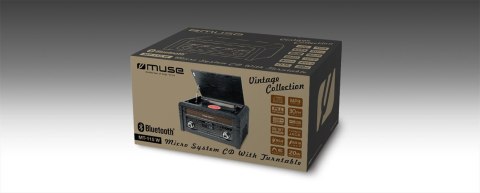 Muse Muse | MT-115W | Mikrosystem gramofonowy | Port USB | Wejście AUX | Odtwarzacz CD | Radio FM | Połączenie bezprzewodowe