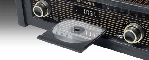 Muse Muse | MT-115W | Mikrosystem gramofonowy | Port USB | Wejście AUX | Odtwarzacz CD | Radio FM | Połączenie bezprzewodowe