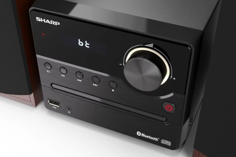 Sharp Sharp XL-B512(BR) Mikrosystem Hi-Fi, CD/FM/USB/Bluetooth v5.0, 45W, brązowy Sharp | Mikrosystem Hi-Fi | XL-B512(BR) | Port USB |