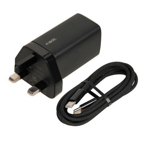 ŁADOWARKA SIECIOWA I-BOX C-65 GAN PD65W KABEL, CZARNA