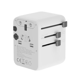 Gembird TPA-2A3C70-01-W Uniwersalny adapter podróżny 70 W, biały