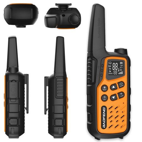 Krótkofalówka Baofeng BF-T25E pomarańczowa, 2 sztuki