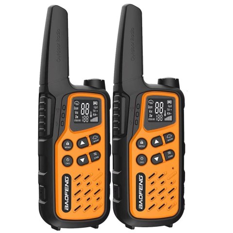 Krótkofalówka Baofeng BF-T25E pomarańczowa, 2 sztuki